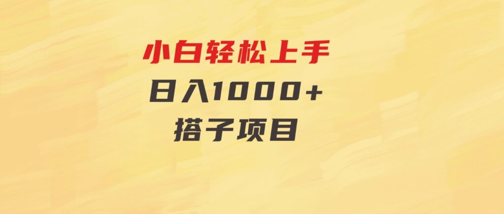 小白轻松上手，日入1000+，搭子项目-十一网创