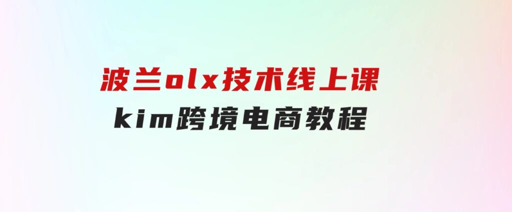 波兰olx技术线上课，kim跨境电商教程-十一网创