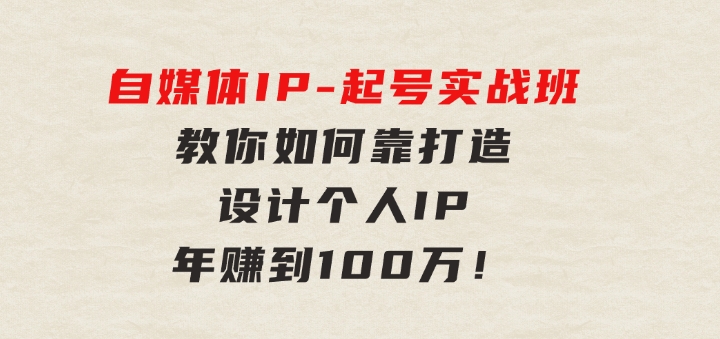 自媒体IP-起号实战班：教你如何靠打造设计个人IP，年赚到100万！-十一网创