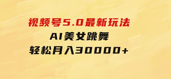 视频号5.0最新玩法，AI美女跳舞，轻松月入30000+-十一网创