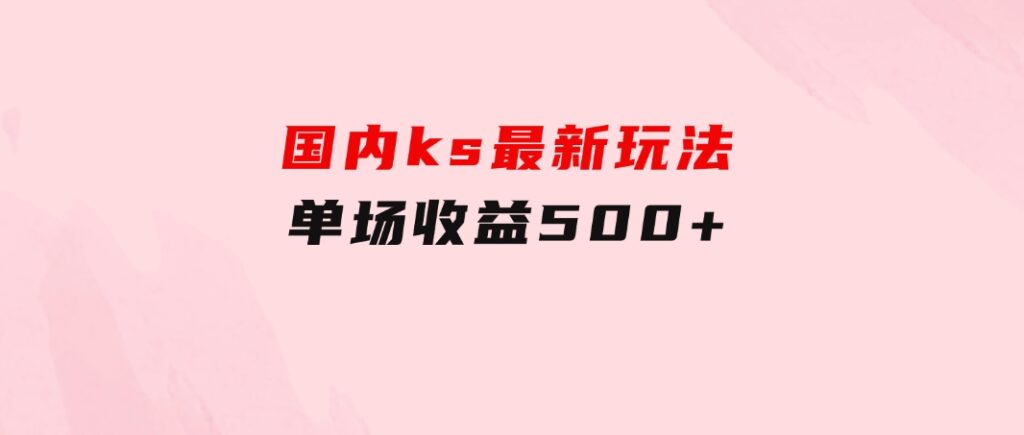 国内ks最新玩法单场收益500+-十一网创